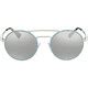 Prada Light Grey Mirror Grad Silver Round Ladies Sunglasses 